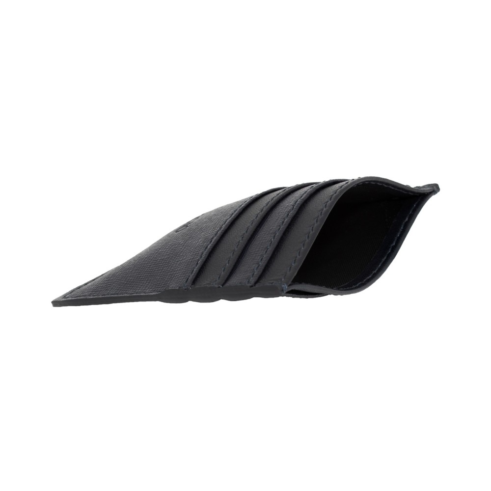 Portacarte di credito unisex vera pelle, portadocumenti tascabile blu